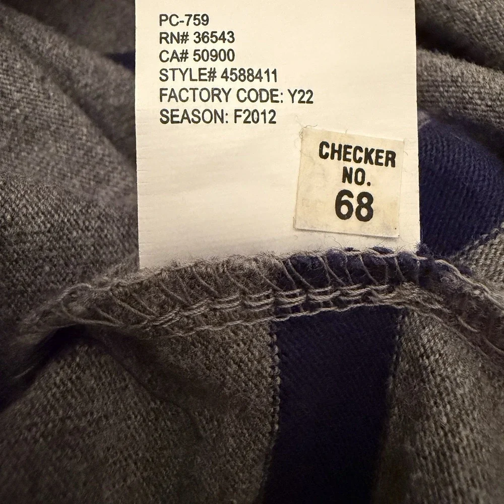 IZOD Men's 1/4 Zip Sweatshirt Cotton Pullover Gray With Blue Stripes Size XL NWT